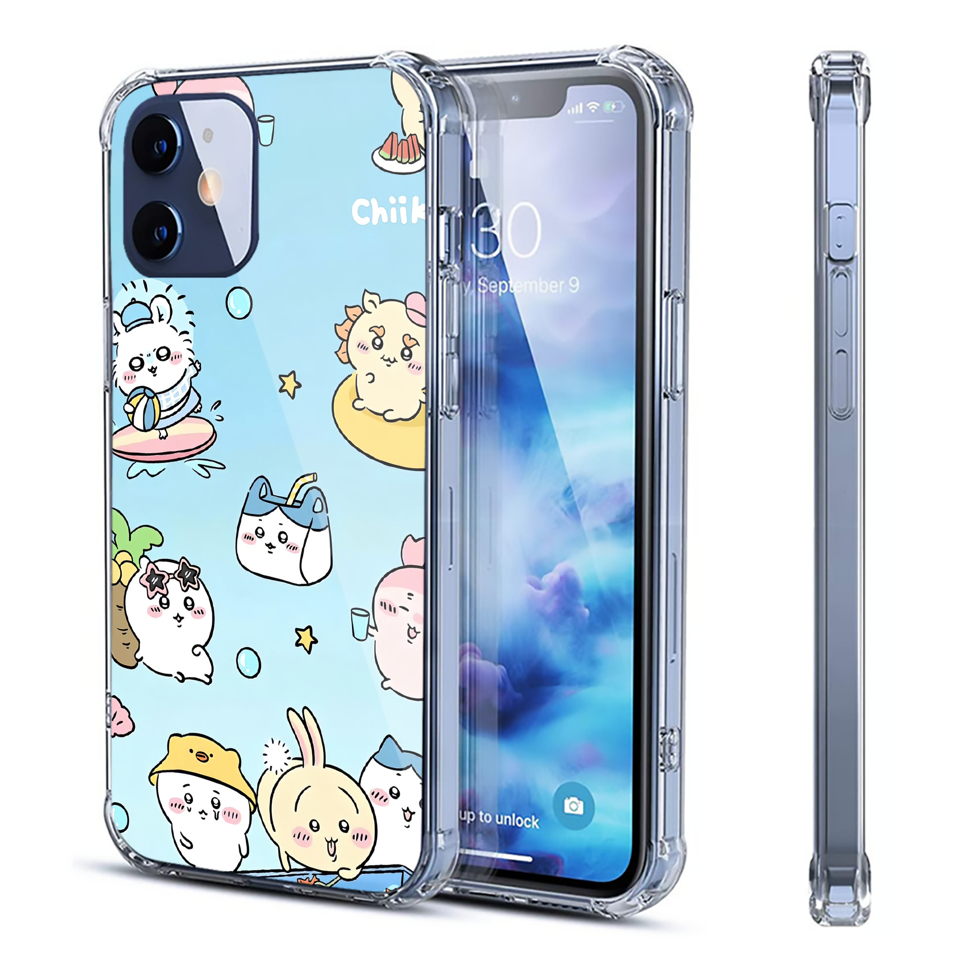（画像用） ちいかわ Chii-kawa 【iPhone 12シリーズ対応】透明スマホケース（クリアソフトケース）
